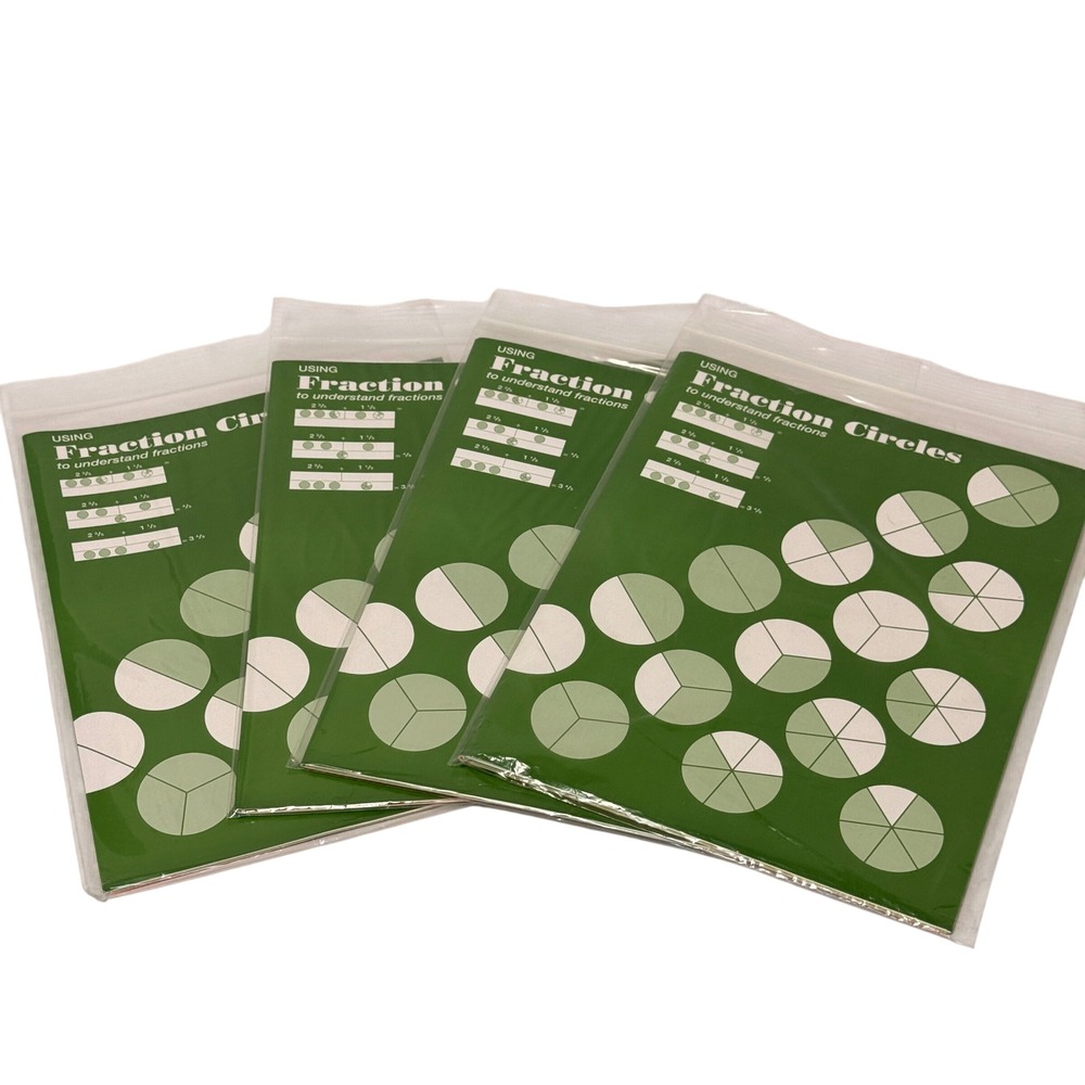 Lot of 4 Math Teachers are Press Using Fraction Circles Student Kit Vintage 1984